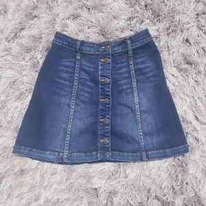 Cello Small High Waisted Button Up Jean Skirt